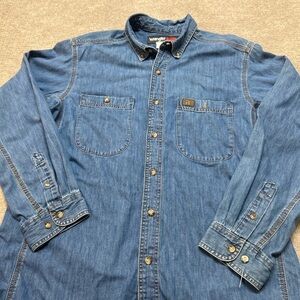 Wrangler Riggs Workwear Blue Denim Shirt 0377